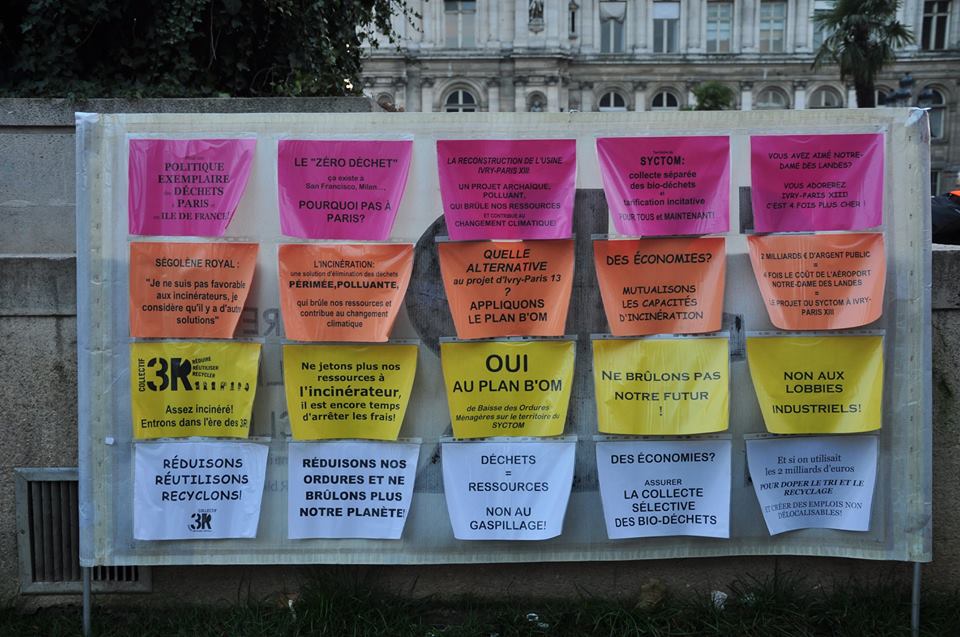 Rassemblement incinérateur Ivry Plan B'OM incinération rassemblement collectif 3R